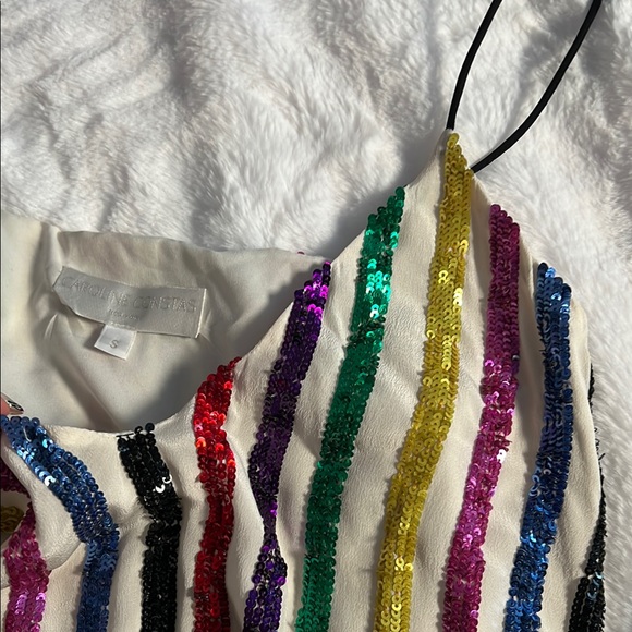 Caroline Constas Sequin Striped Dress, S - Picture 3 of 7